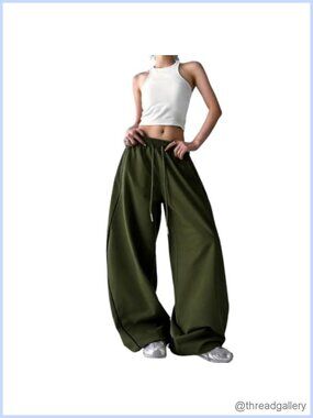 High Waist Wide Leg Cargo Pants Y2K Baggy Track Pants